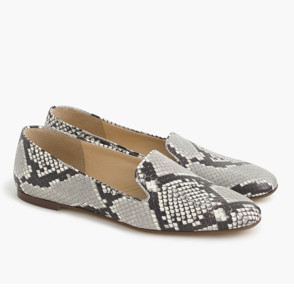 J. Crew Shoes - NWOT J. Crew Smoking Slipper In Snakeskin